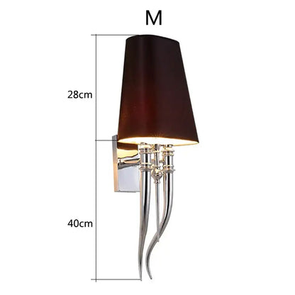 Elegant gold & silver iron claw horn wall sconce – bedroom pair