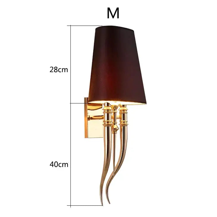 Elegant gold & silver iron claw horn wall sconce – bedroom pair