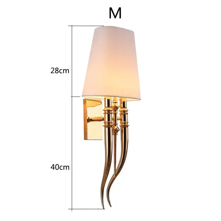Elegant gold & silver iron claw horn wall sconce – bedroom pair