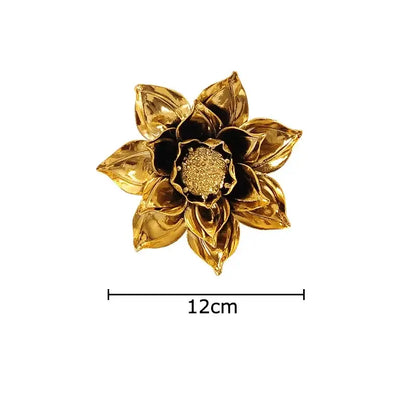 Elegant gold & silver porcelain peony wall ornaments living room decor