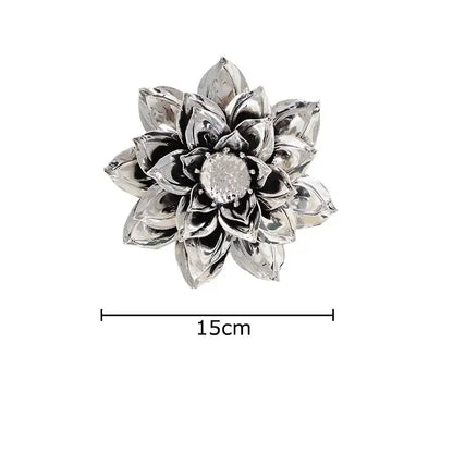 Elegant gold & silver porcelain peony wall ornaments living room decor