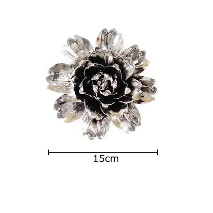 Elegant gold & silver porcelain peony wall ornaments living room decor