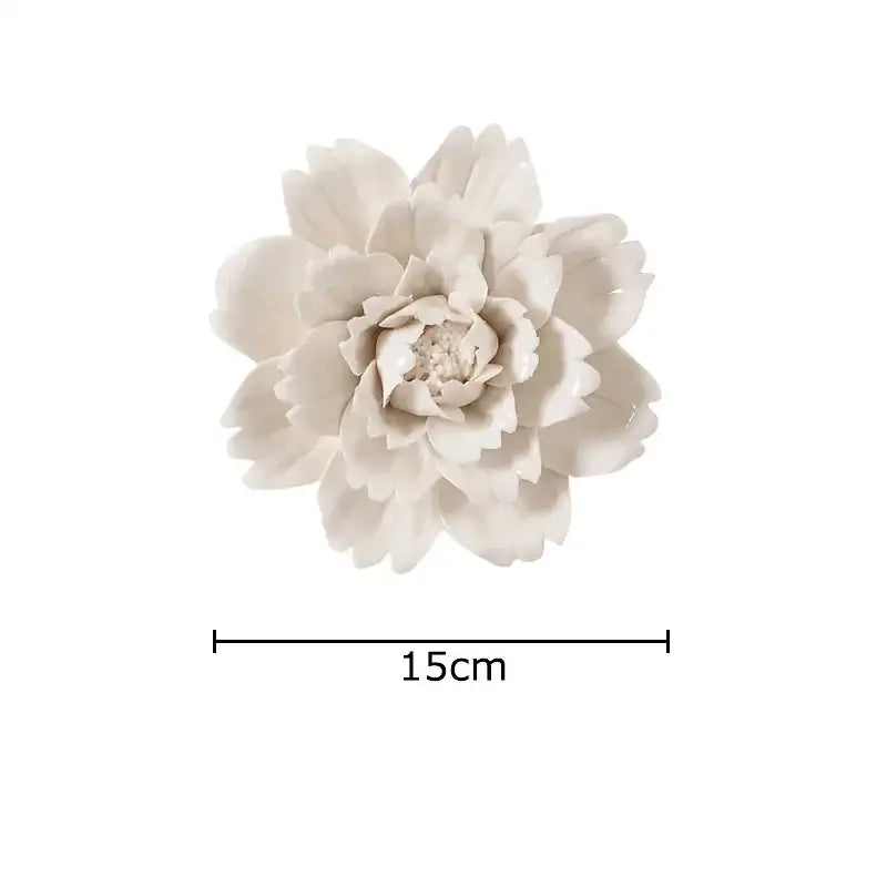 Elegant gold & silver porcelain peony wall ornaments living room decor