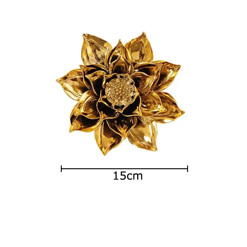 Elegant gold & silver porcelain peony wall ornaments living room decor