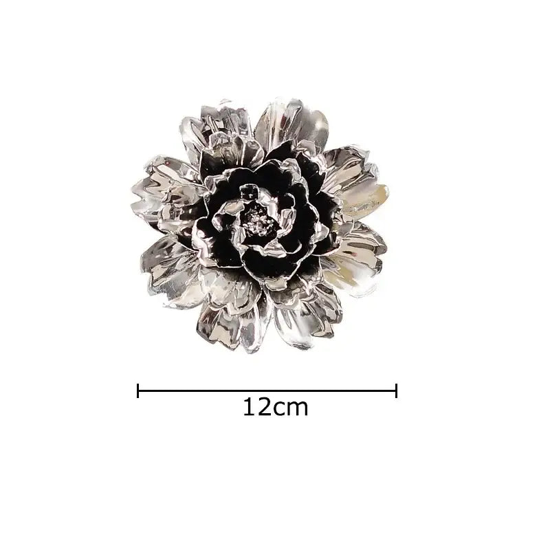 Elegant gold & silver porcelain peony wall ornaments living room decor