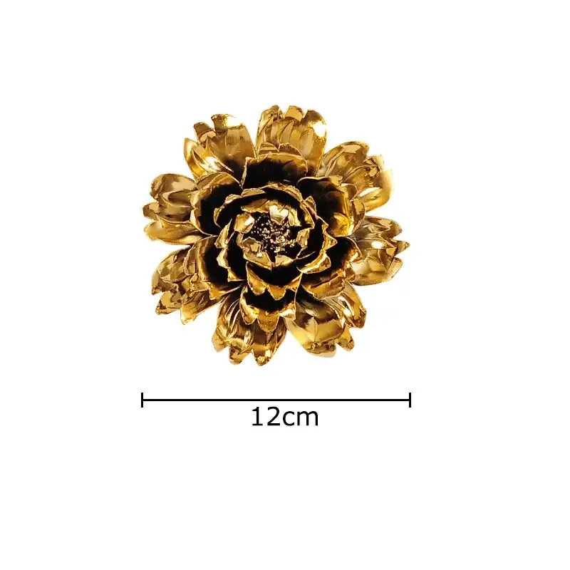 Elegant gold & silver porcelain peony wall ornaments living room decor