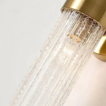 Elegant gold textured glass wall lamp for bedroom warm lighting