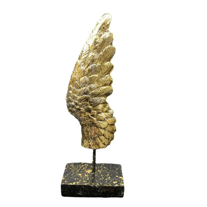 Elegant golden angel wings resin sculpture living room decor