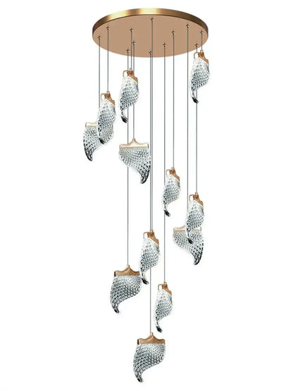 Elegant golden shell acrylic chandelier for living room dining hall