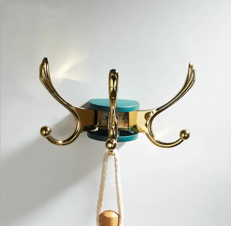 Elegant green gold zinc alloy single hook bathroom wall mount
