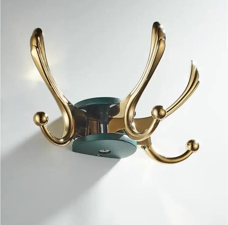 Elegant green gold zinc alloy single hook bathroom wall mount