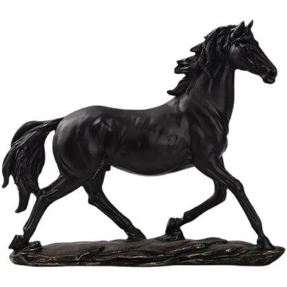 Elegant horse resin statue set living room decor