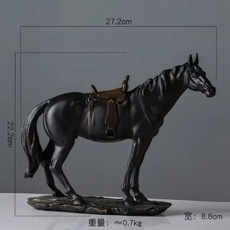 Elegant horse resin statue set living room decor