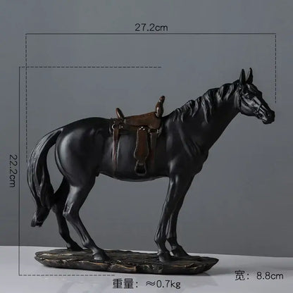 Elegant horse resin statue set living room decor