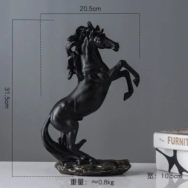 Elegant horse resin statue set living room decor
