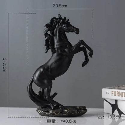 Elegant horse resin statue set living room decor