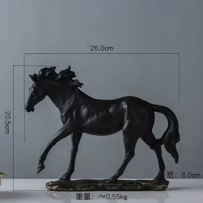 Elegant horse resin statue set living room decor