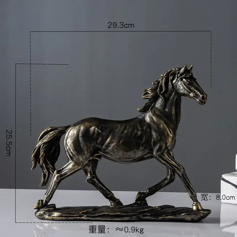 Elegant horse resin statue set living room decor