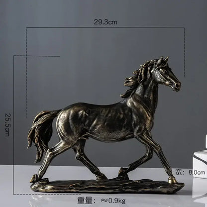 Elegant horse resin statue set living room decor
