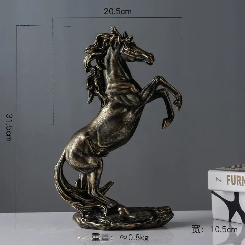 Elegant horse resin statue set living room decor