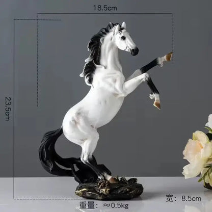 Elegant horse resin statue set living room decor