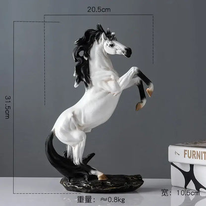 Elegant horse resin statue set living room decor
