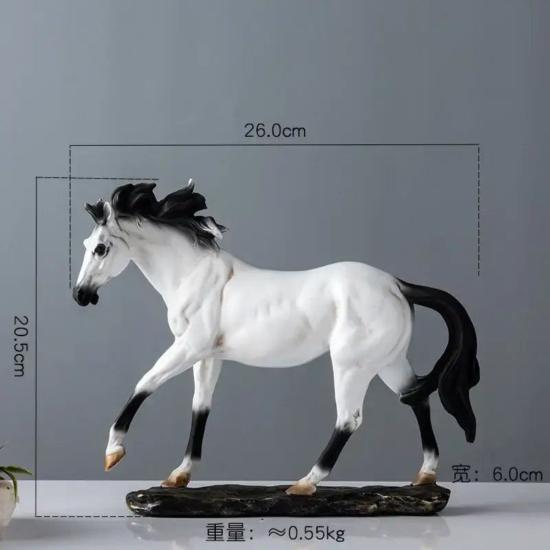 Elegant horse resin statue set living room decor