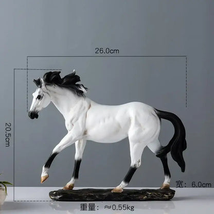 Elegant horse resin statue set living room decor