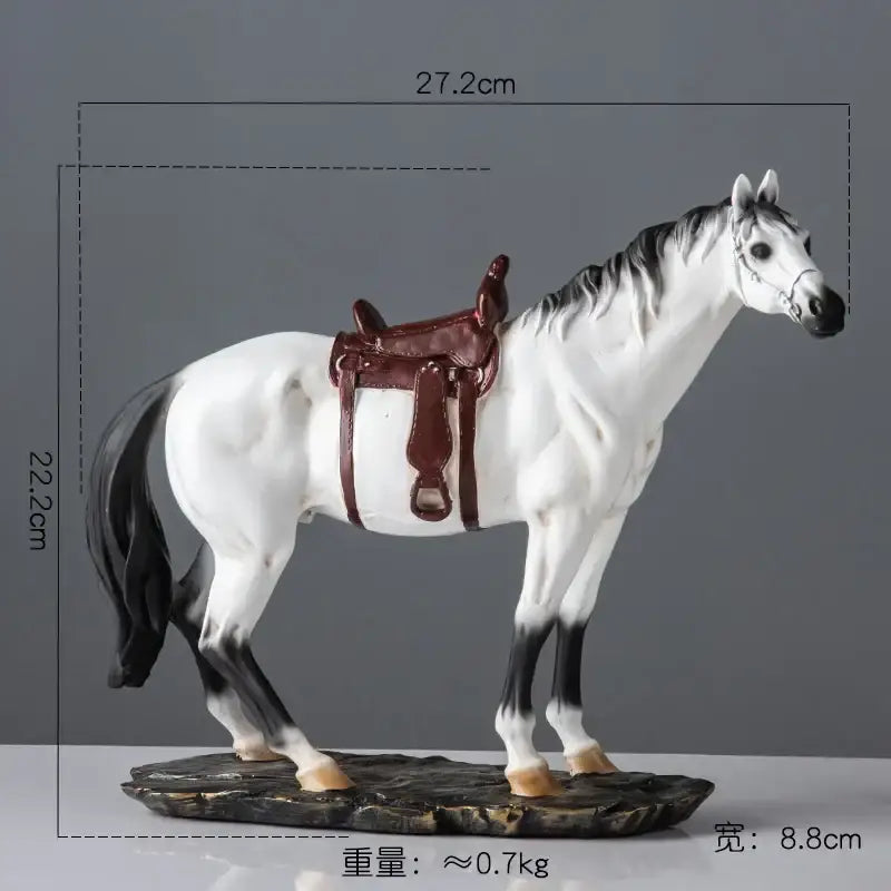 Elegant horse resin statue set living room decor