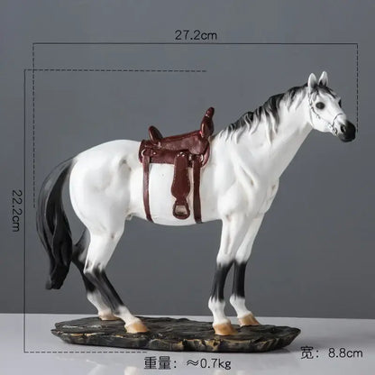 Elegant horse resin statue set living room decor