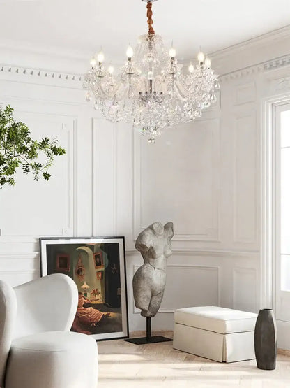 Elegant led crystal chandelier dining room pendant light