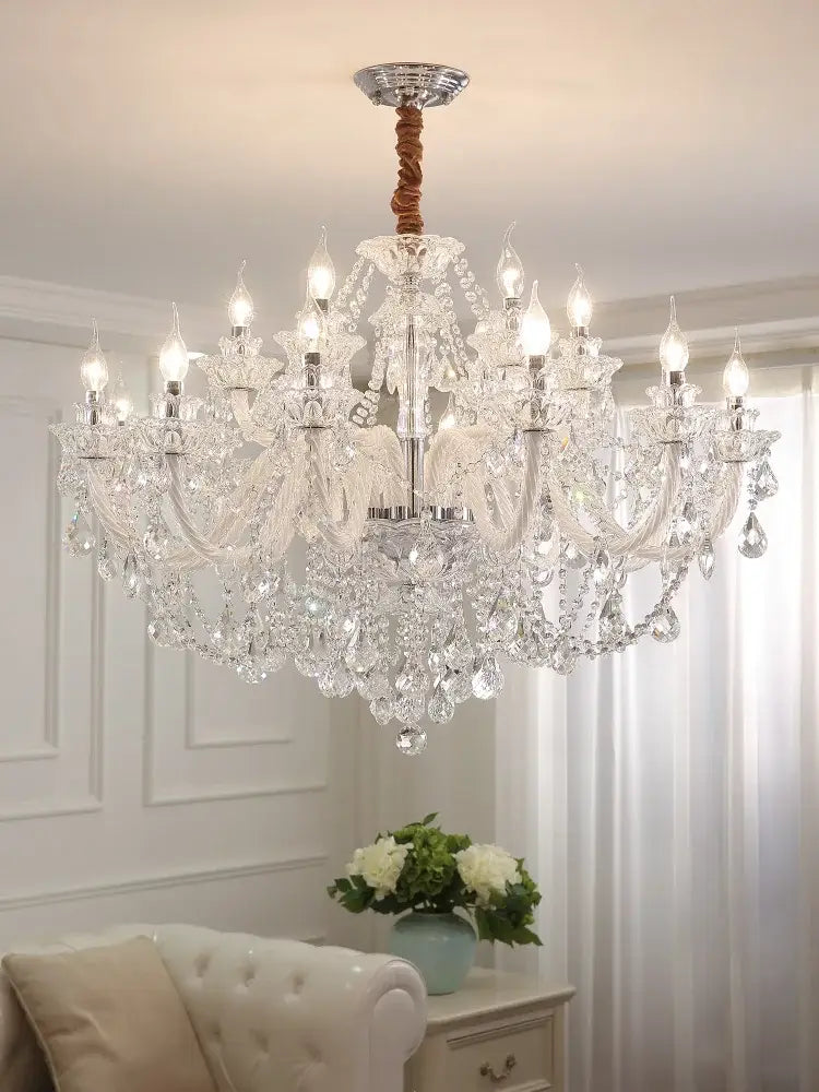 Elegant led crystal chandelier dining room pendant light