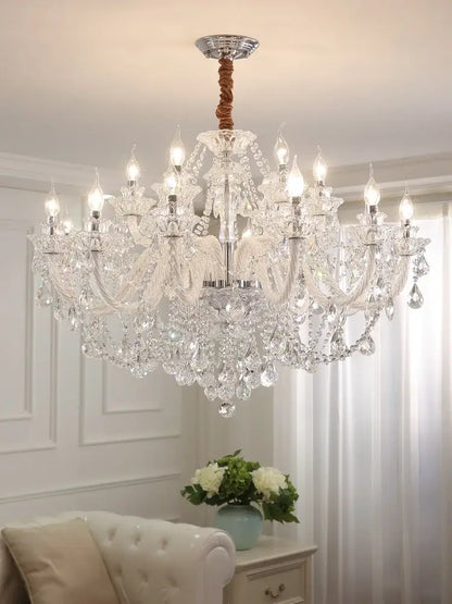 Elegant led crystal chandelier dining room pendant light
