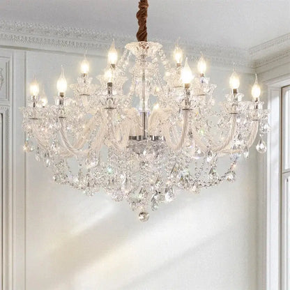 Elegant led crystal chandelier dining room pendant light