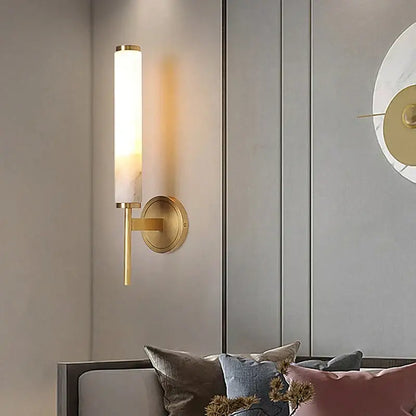 Elegant marble copper wall sconce for bedroom lighting