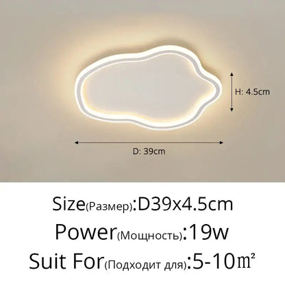 Elegant master bedroom chandelier modern white cloud led light