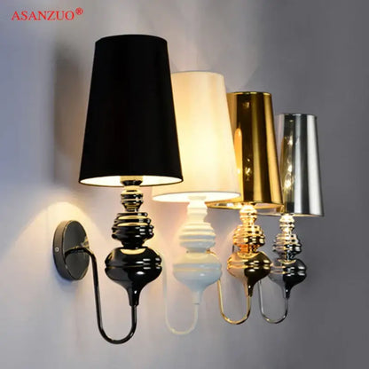 Elegant metallic guards wall lamps set for bedroom