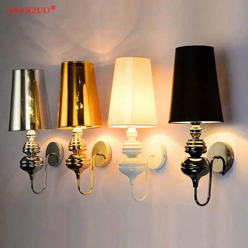 Elegant metallic guards wall lamps set for bedroom