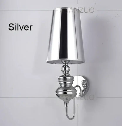 Elegant metallic guards wall lamps set for bedroom
