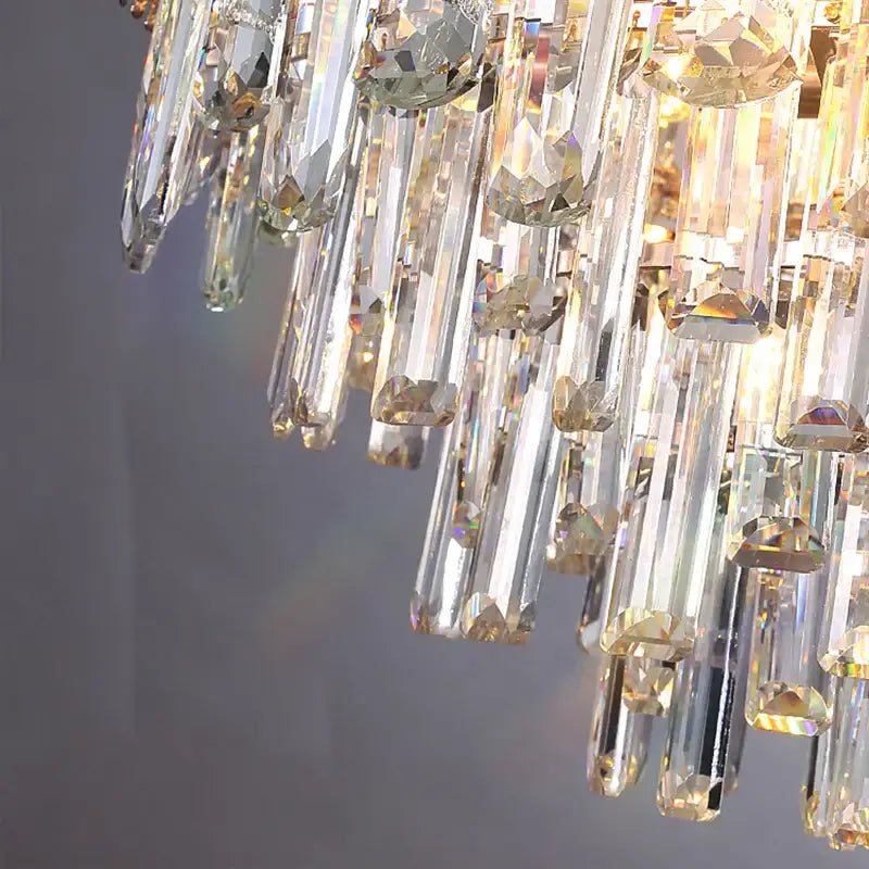 Elegant multi tiered crystal pendant lights for dining room
