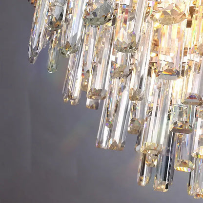 Elegant multi tiered crystal pendant lights for dining room