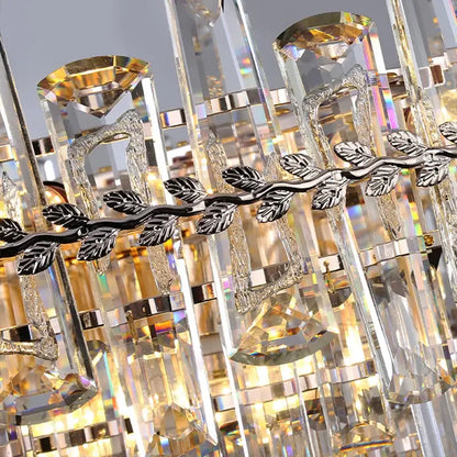 Elegant multi tiered crystal pendant lights for dining room