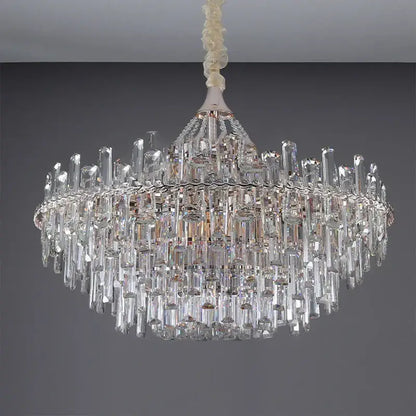 Elegant multi tiered crystal pendant lights for dining room