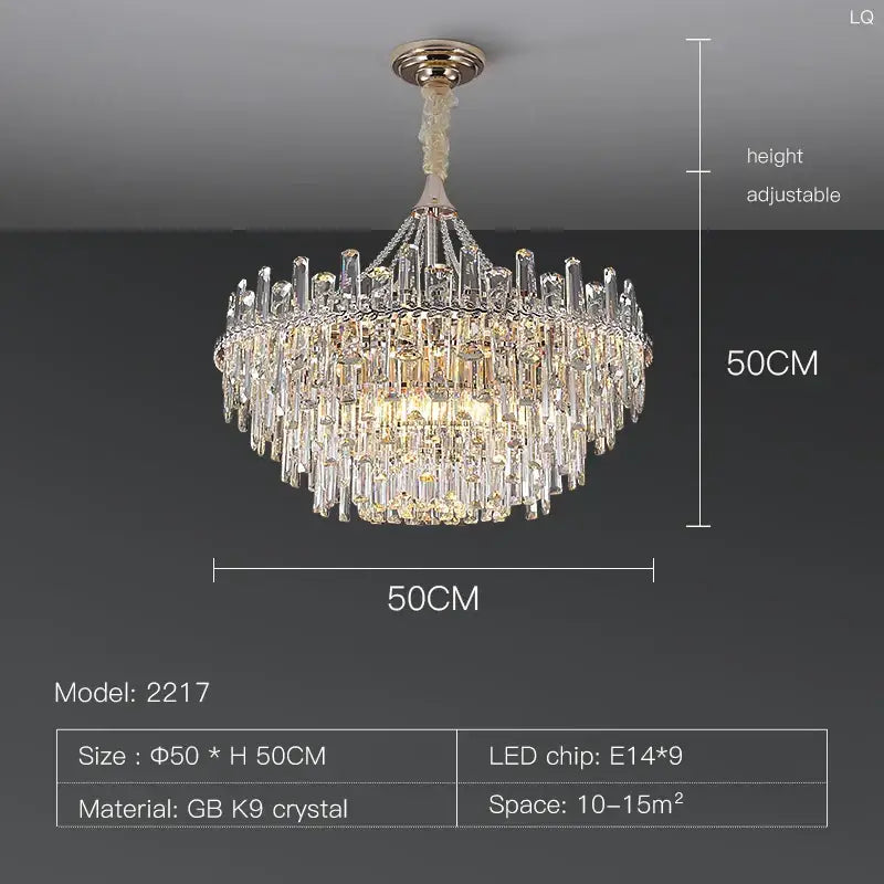 Elegant multi tiered crystal pendant lights for dining room