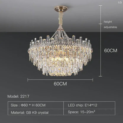 Elegant multi tiered crystal pendant lights for dining room