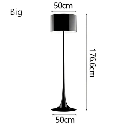 Elegant mushroom black floor lamp living room warm glow interior
