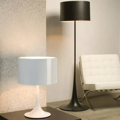 Elegant mushroom black floor lamp living room warm glow interior