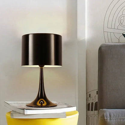Elegant mushroom black floor lamp living room warm glow interior
