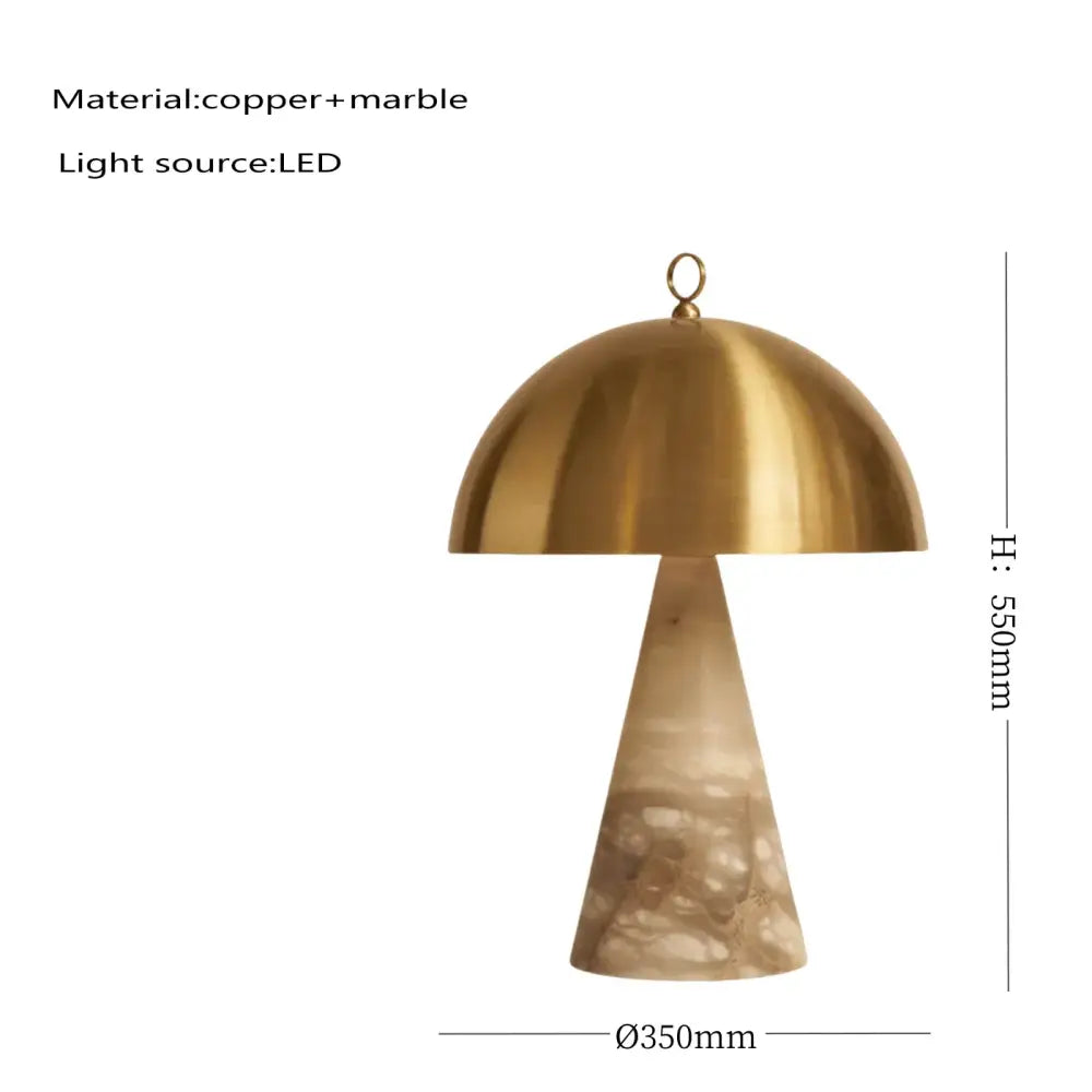 Elegant natural marble table lamp white & brass bedroom light