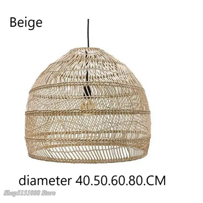 Elegant rattan wave pendant light for dining room tiered dome design